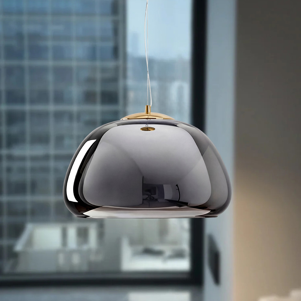 Modern Organic Glass Dome Pendant Light