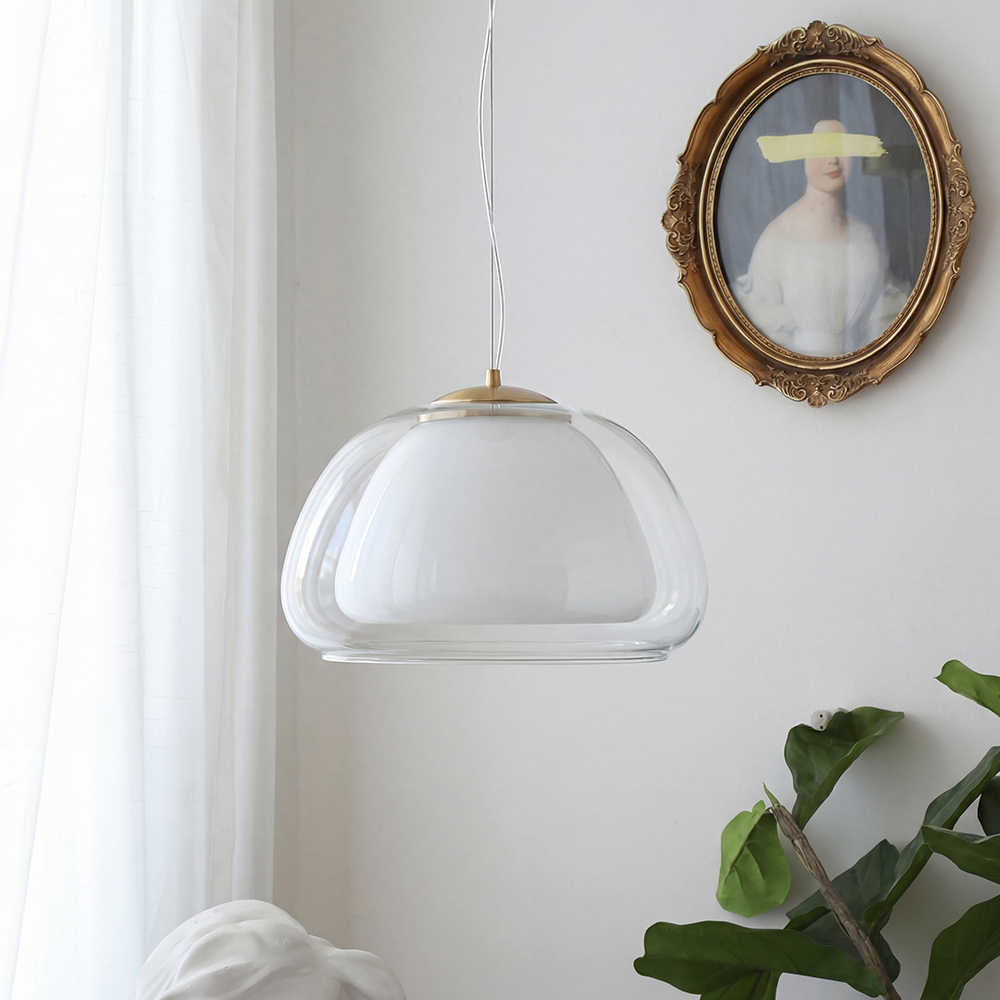 Modern Organic Glass Dome Pendant Light