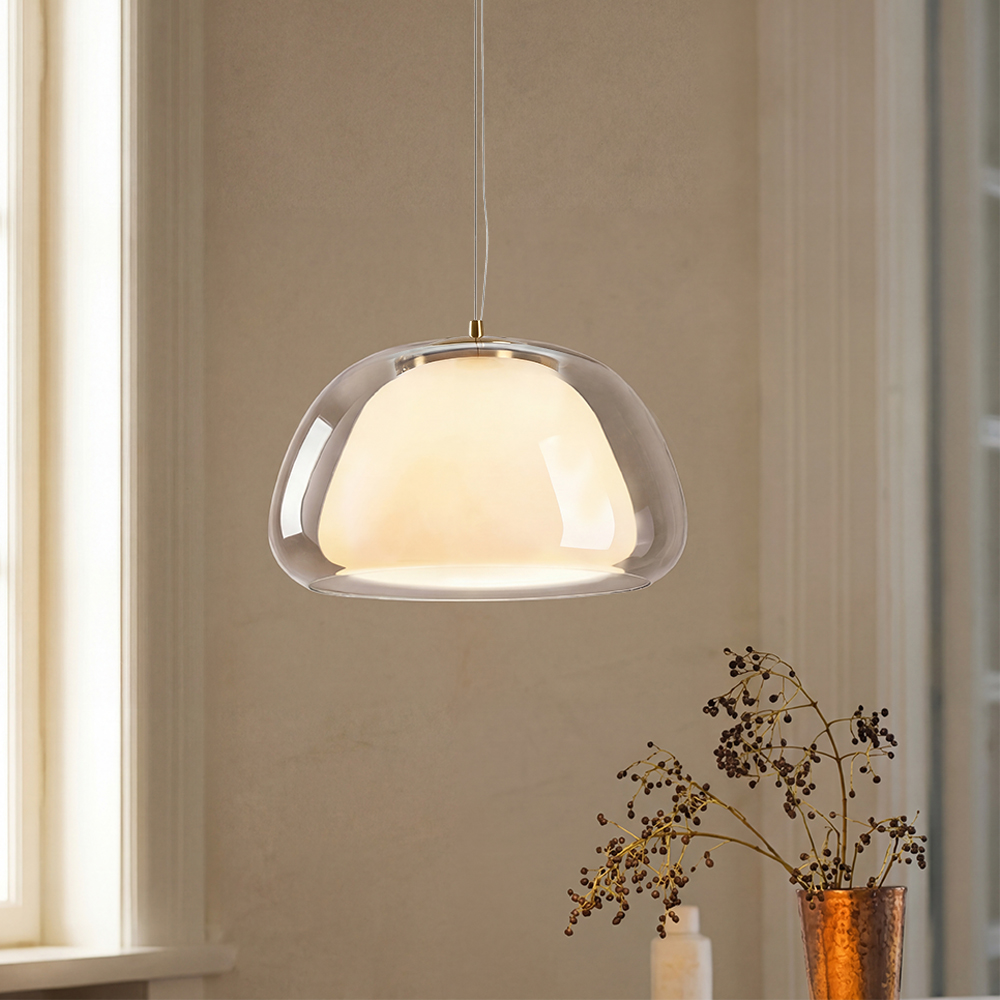 Modern Organic Glass Dome Pendant Light