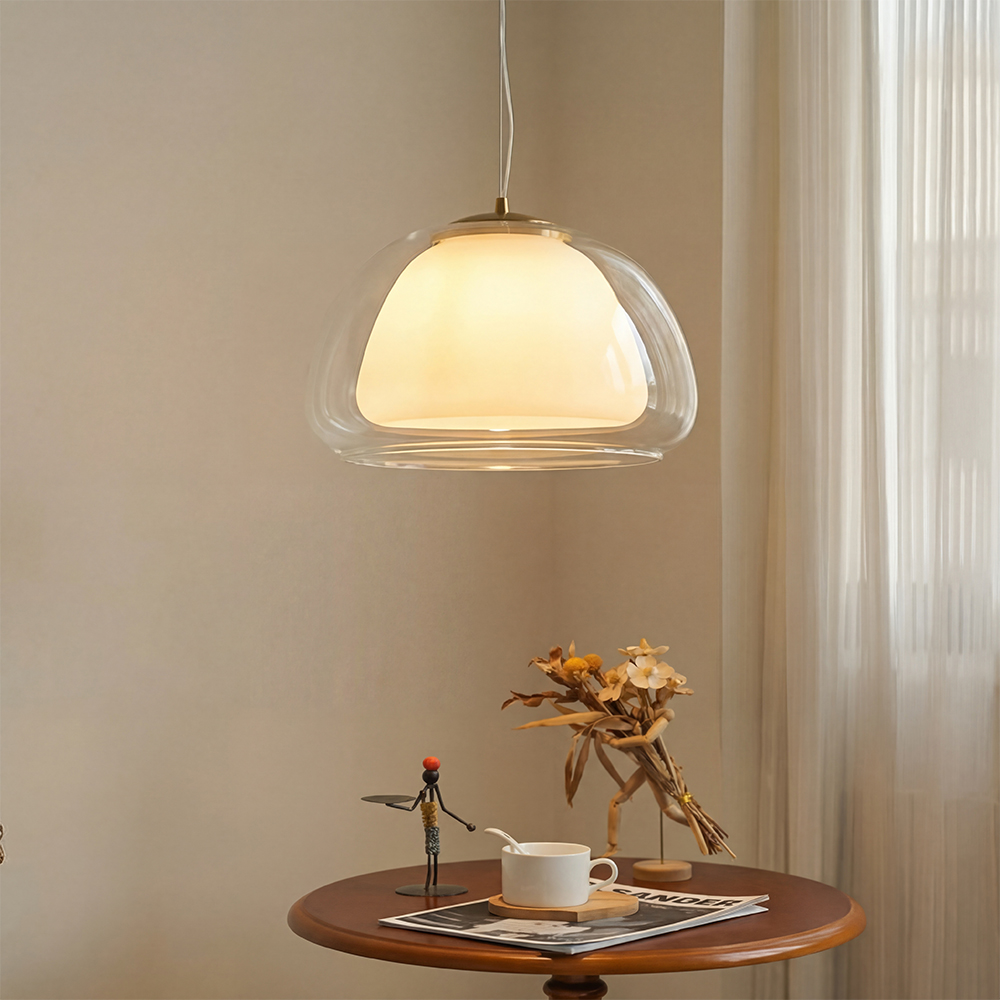 Modern Organic Glass Dome Pendant Light