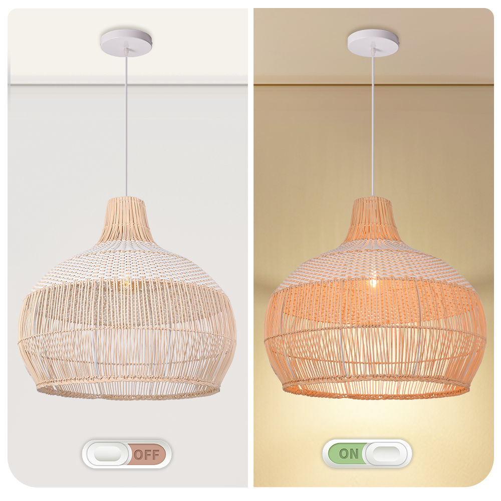 Handwoven Rattan Kitchen Island Pendant Lighting