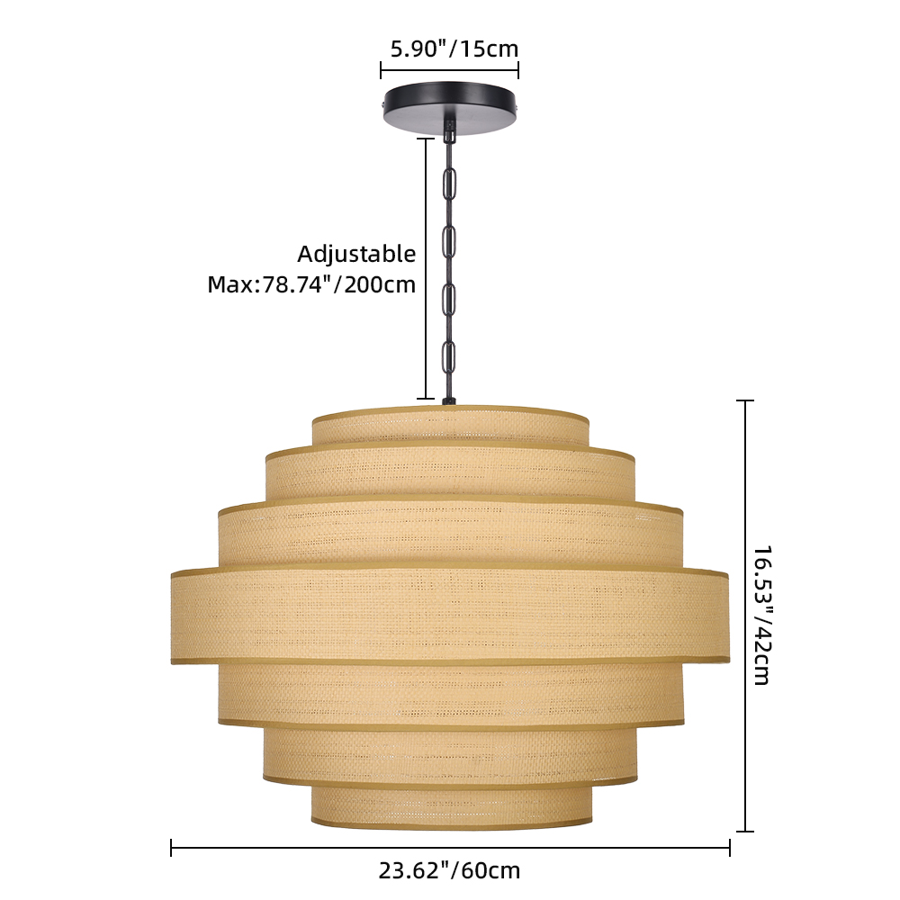 Japanese Vintage Multi-Layer Fabric Pendant Light Restaurant Ambience