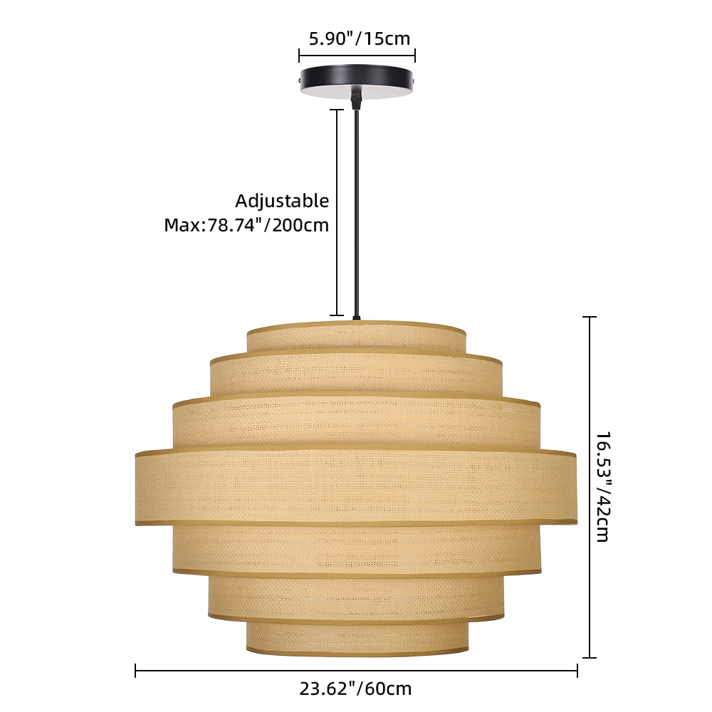 Japanese Vintage Multi-Layer Fabric Pendant Light Restaurant Ambience