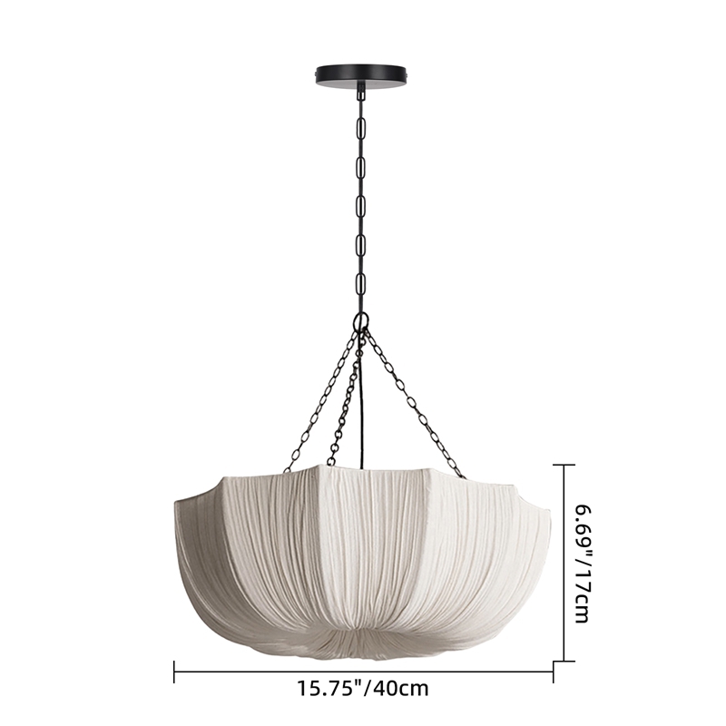 Wabi-Sabi Fabric Pendant Light Living Room Bedroom Lighting Fixtures