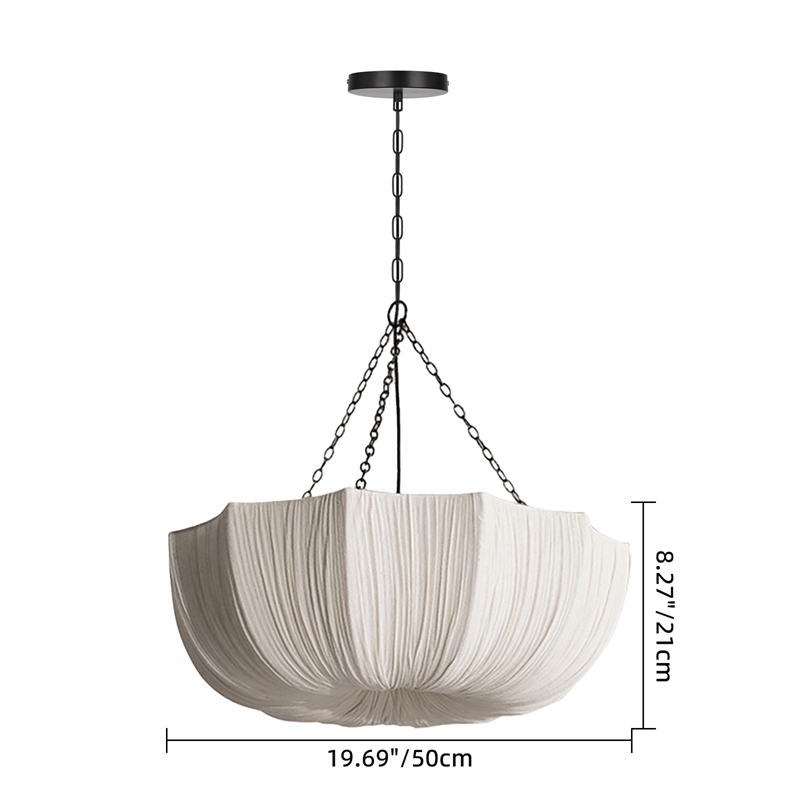Wabi-Sabi Fabric Pendant Light Living Room Bedroom Lighting Fixtures