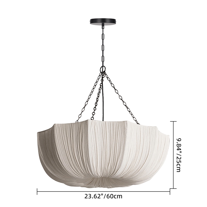 Wabi-Sabi Fabric Pendant Light Living Room Bedroom Lighting Fixtures