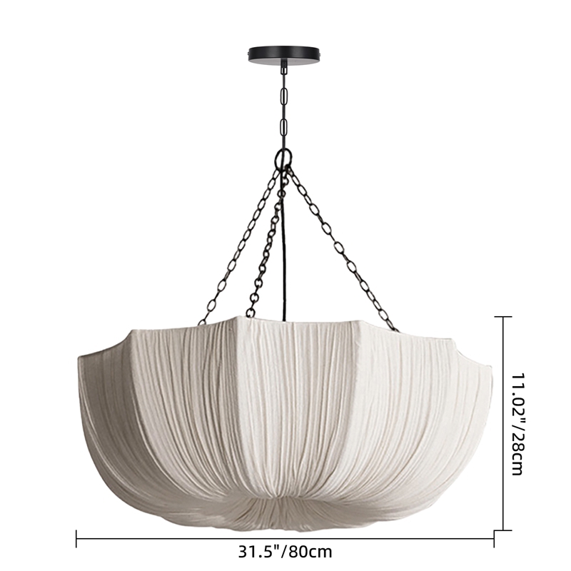 Wabi-Sabi Fabric Pendant Light Living Room Bedroom Lighting Fixtures