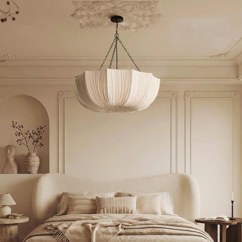 Wabi-Sabi Fabric Pendant Light Living Room Bedroom Lighting Fixtures