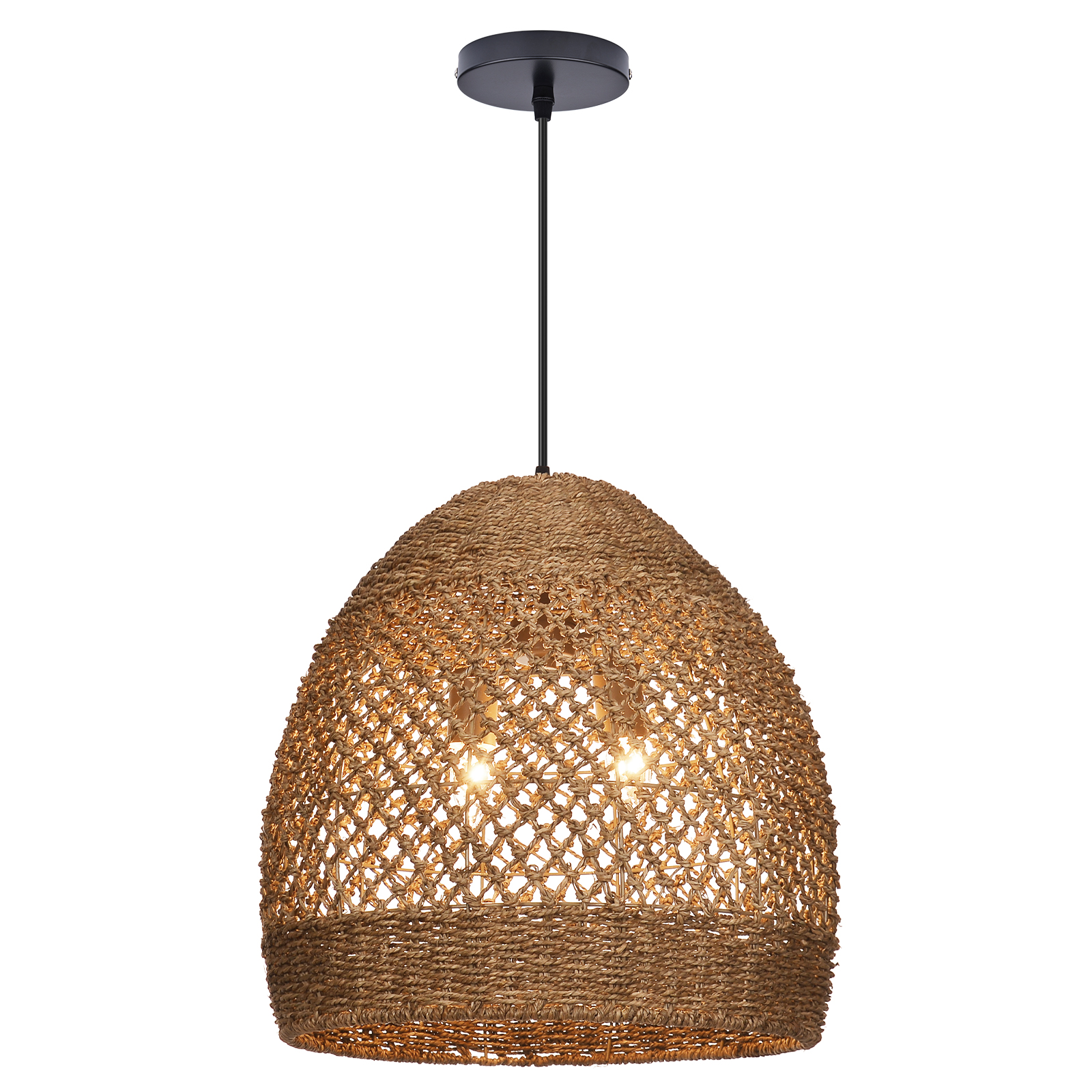 Natural Seagrass Lampshade Rattan Pendant Light Handmade Lamp Fixture