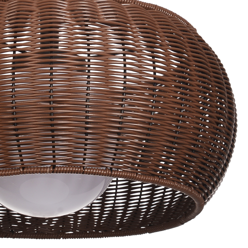 Outdoor Waterproof Imitation Rattan Ceiling Light - All-Weather Wicker Design