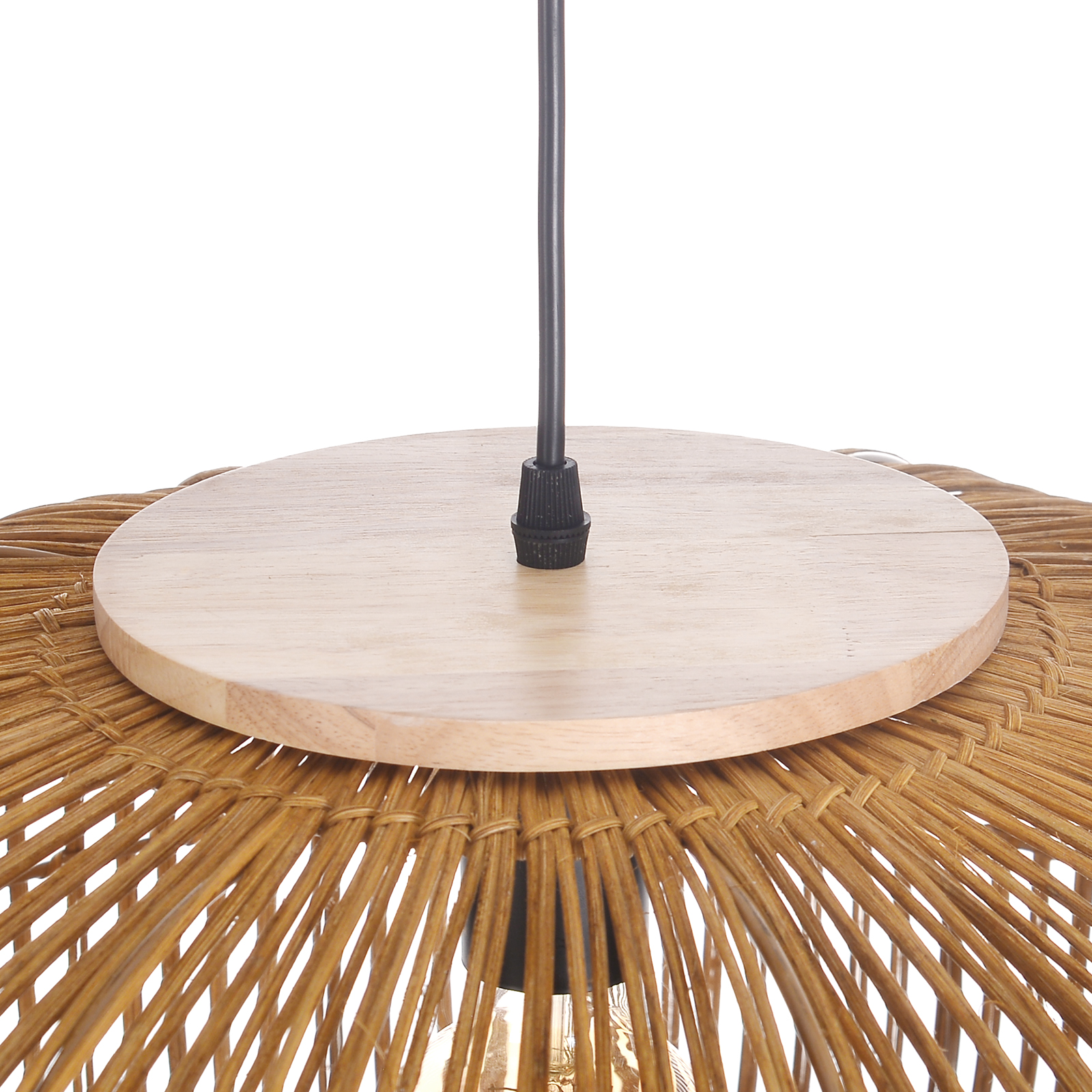 Capsule Shaped Rattan Pendant Light Dining Living Room