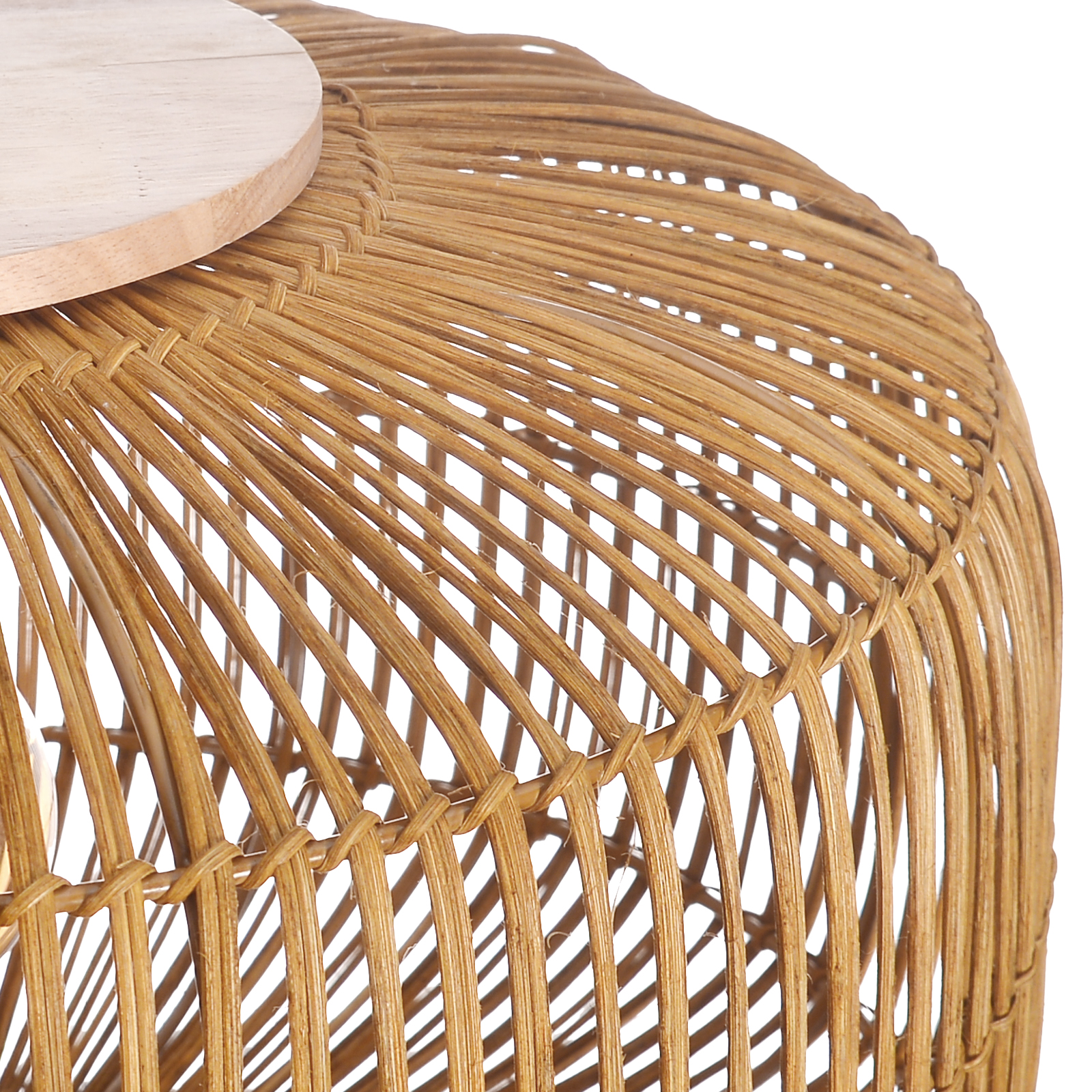 Capsule Shaped Rattan Pendant Light Dining Living Room
