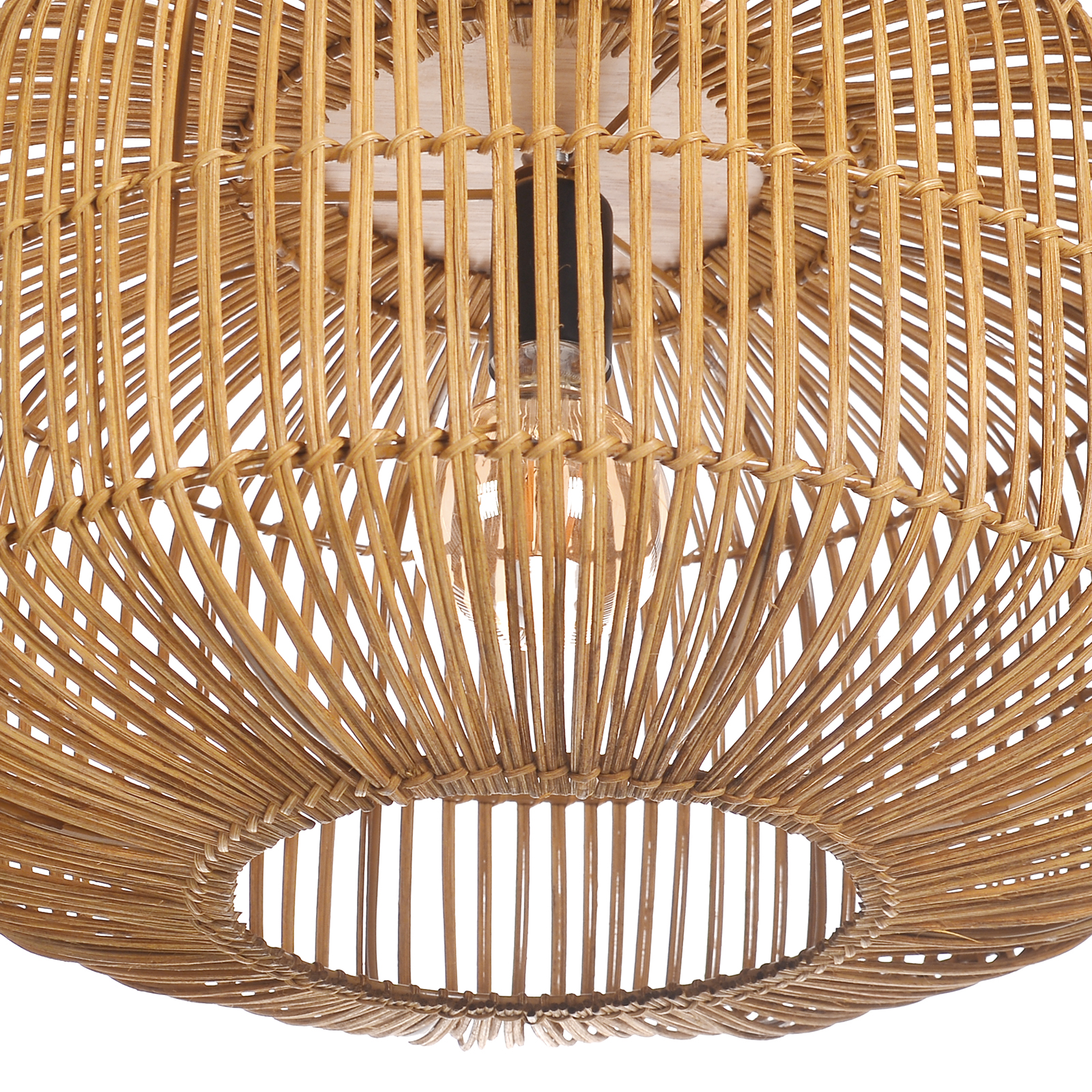 Capsule Shaped Rattan Pendant Light Dining Living Room