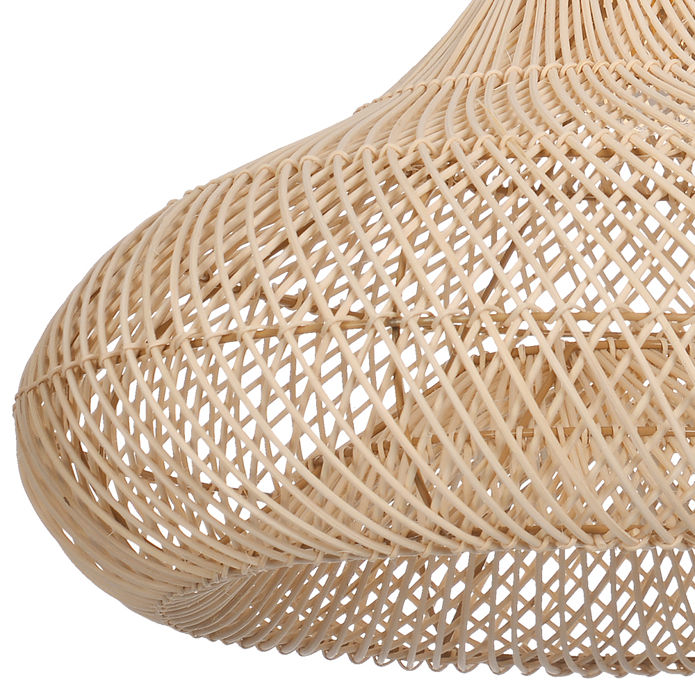 Artisanal Garlic-Shaped Wabi-Sabi Rattan Pendant Light