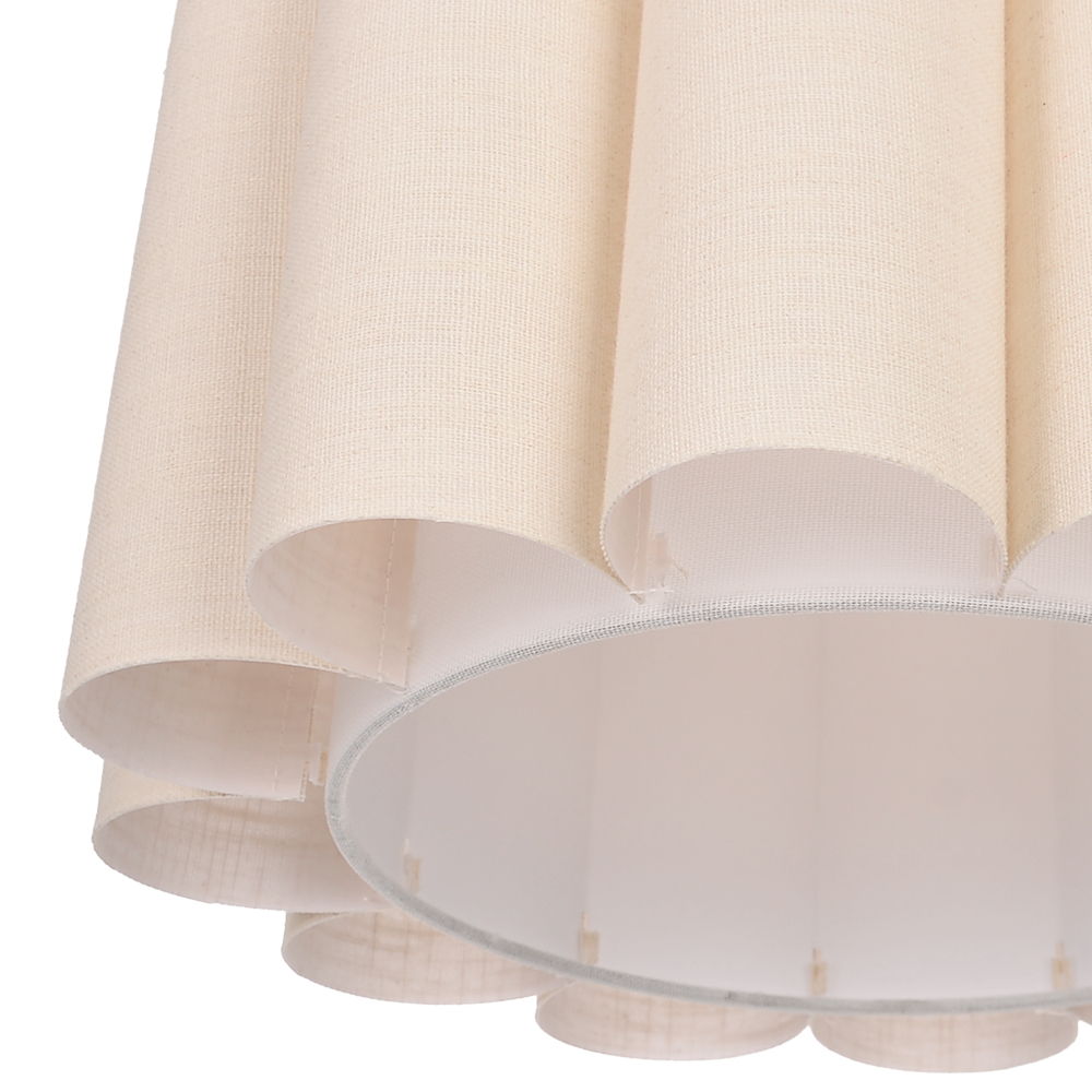 Buttercream Ruffled Linen Cylinder Pendant Light for Cozy Interiors