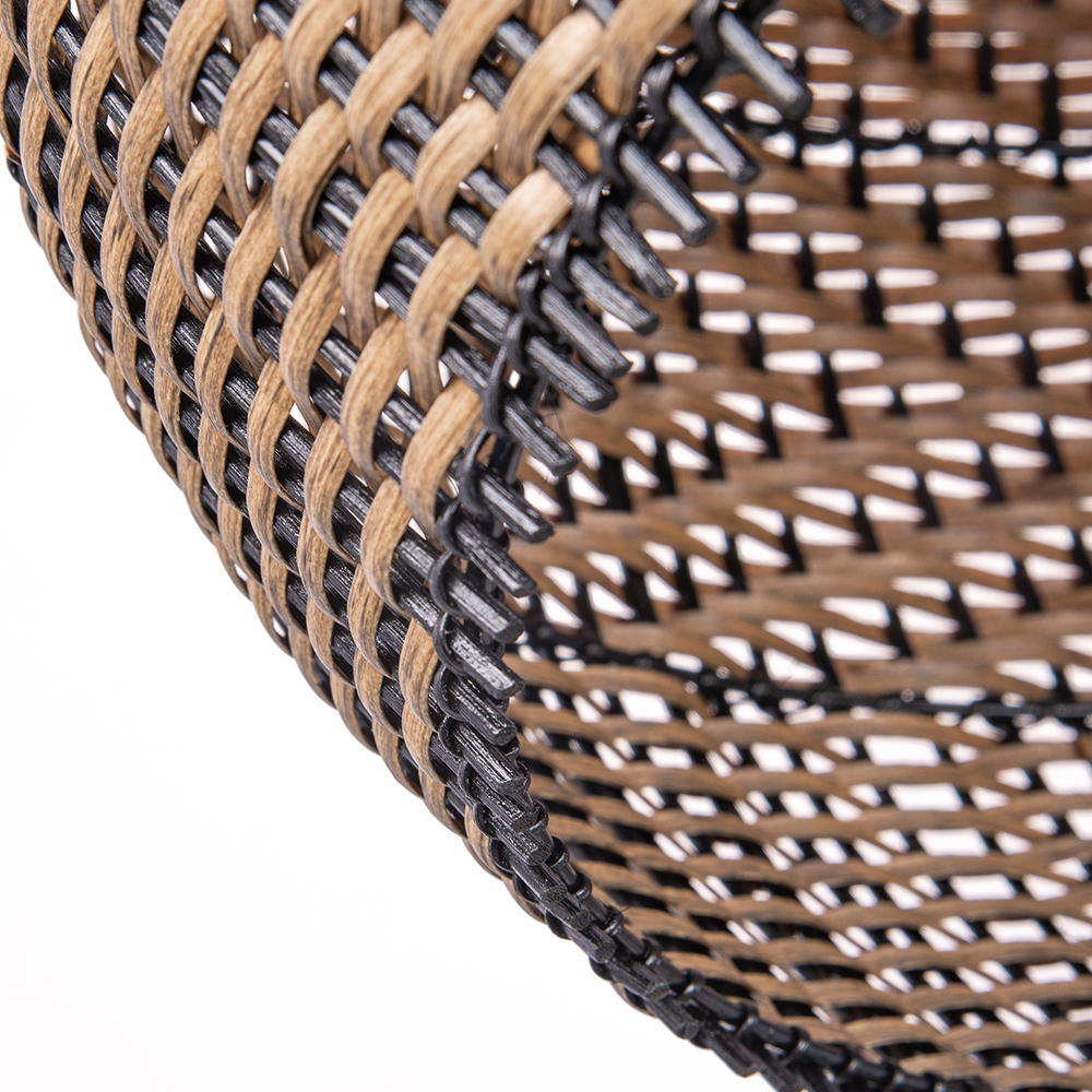 Wabi-sabi Black Rattan Ceiling Light Beautiful Herringbone Weave Pattern Pendants