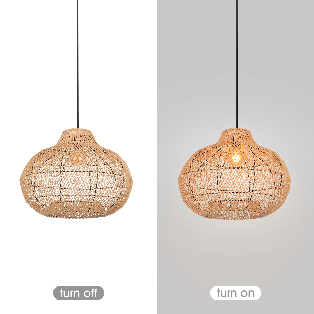 Scandinavian Rattan Chandelier Handwoven Japanese Coastal Pendant Light