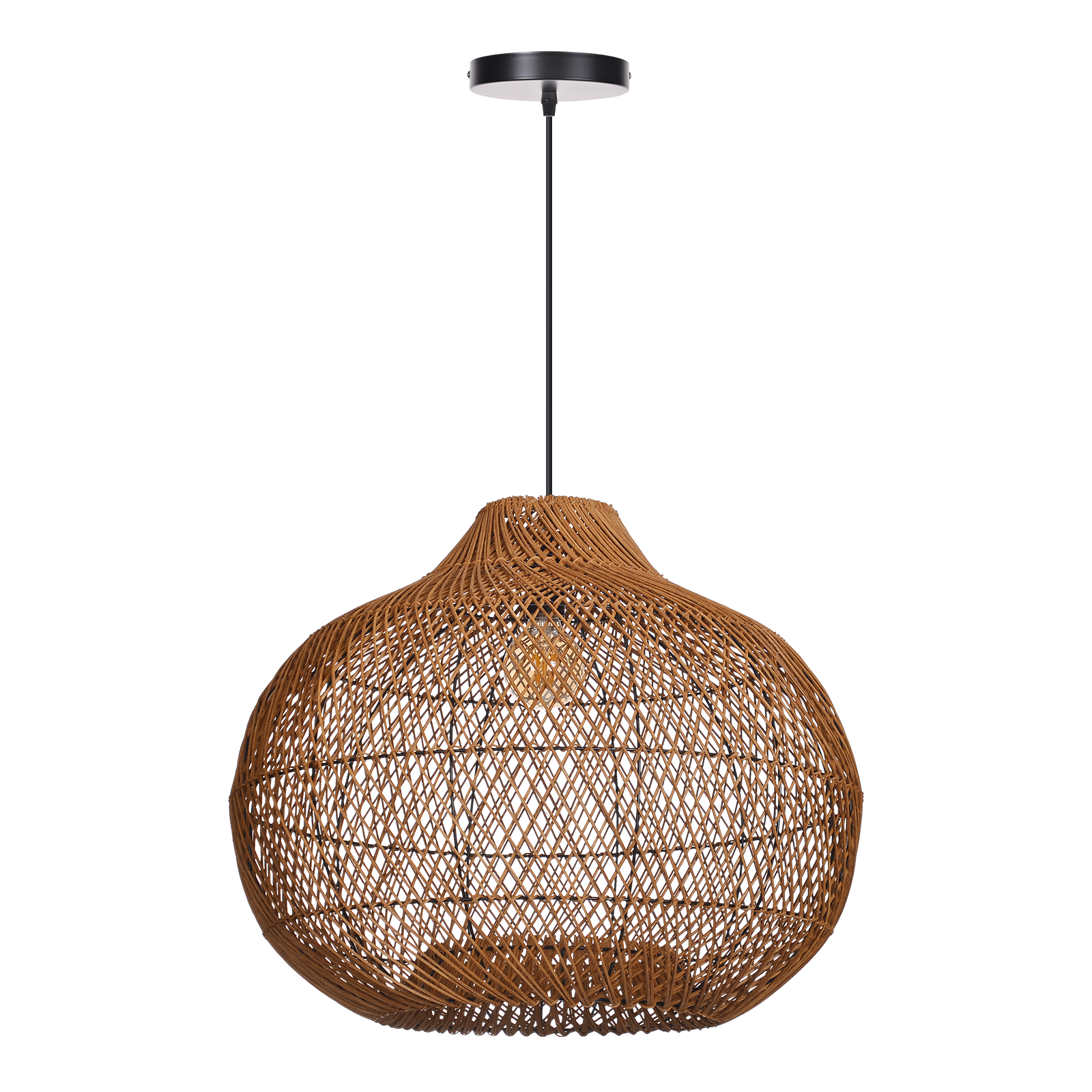 Vintage Handmade Rattan Pendant Light Natural Woven Ceiling Lamp