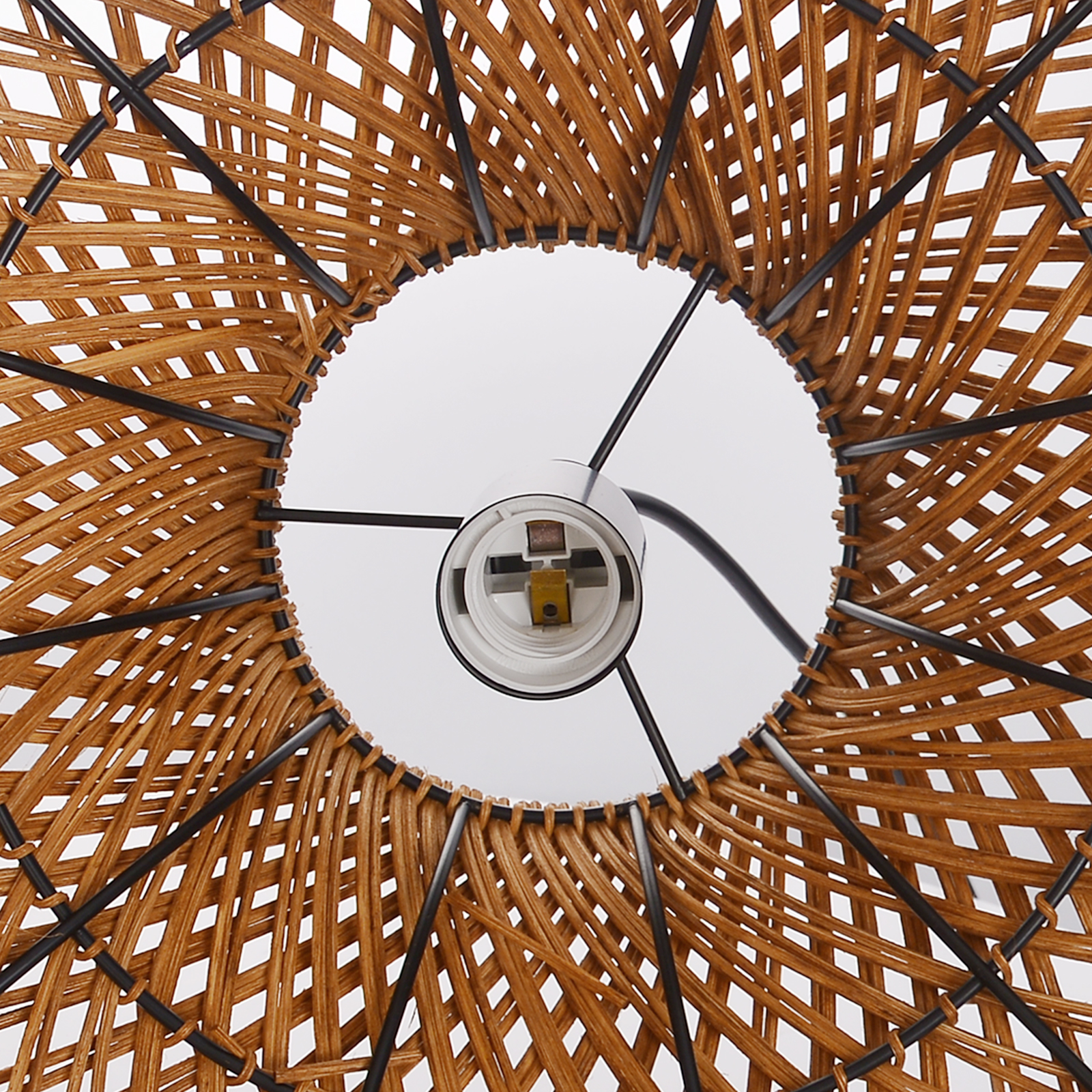 Vintage Handmade Rattan Pendant Light Natural Woven Ceiling Lamp