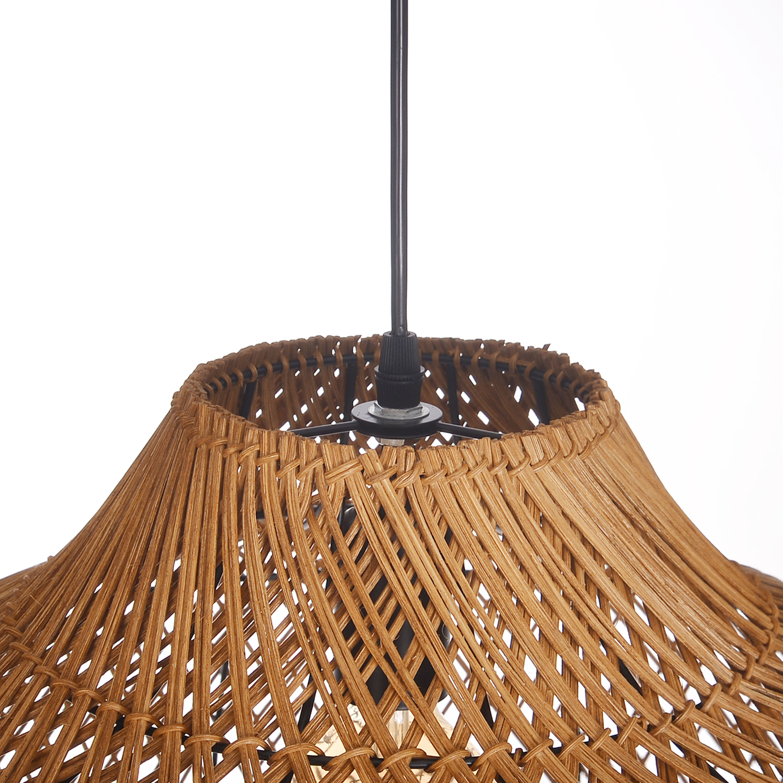 Vintage Handmade Rattan Pendant Light Natural Woven Ceiling Lamp