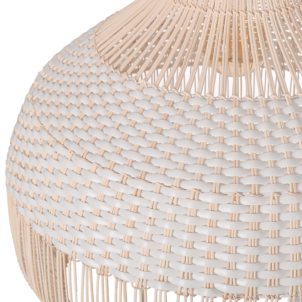 White Rattan Pendant Lamp Shade Kitchen Island Ceiling Light