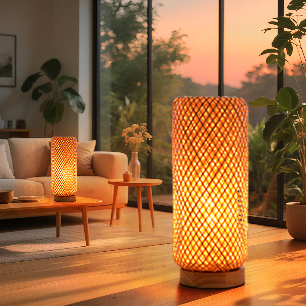 Study Atmosphere Decoration Night lights Bamboo Woven Lamps Floor Lamps