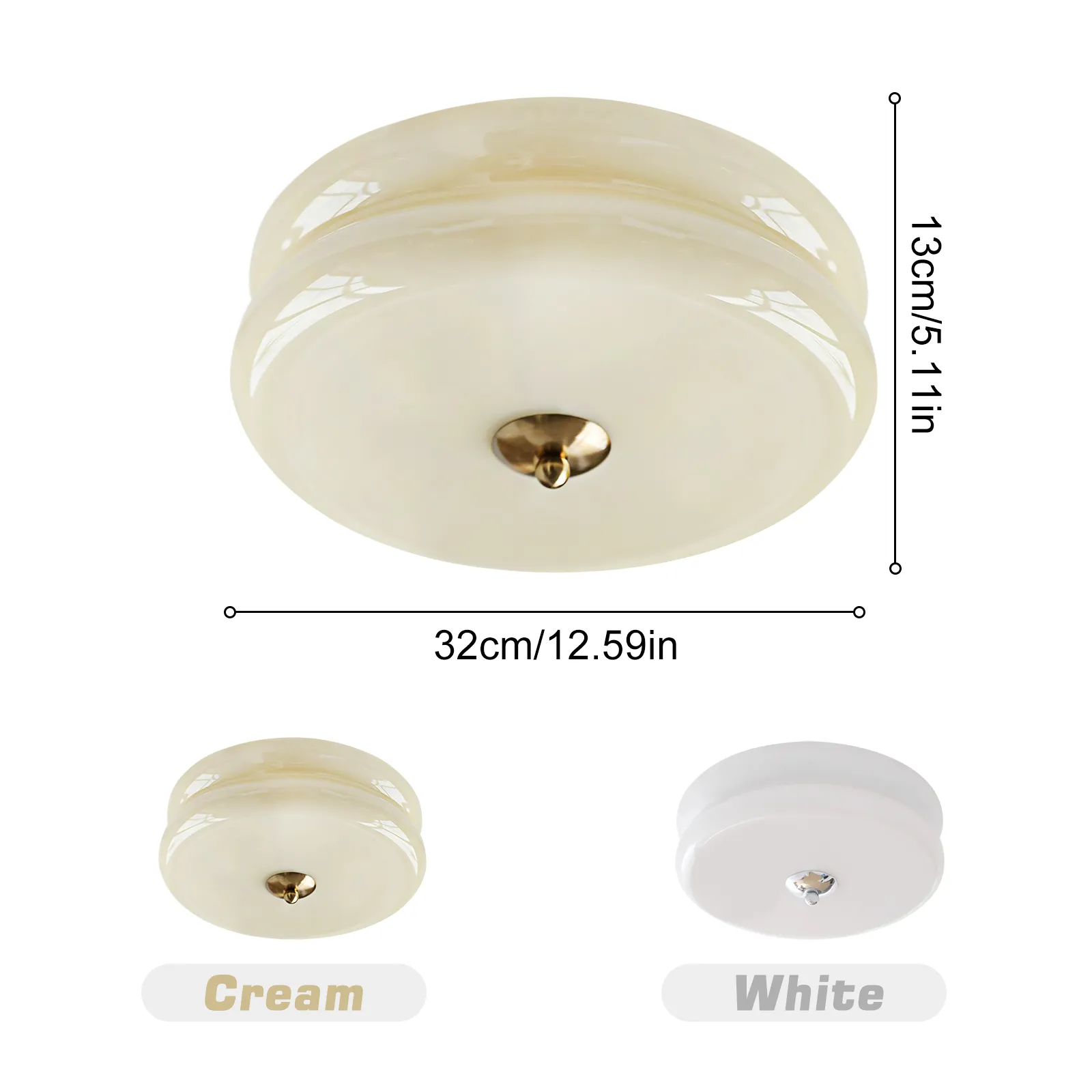 Vintage Ceiling Light for Bedroom & Living Room Art Deco Milk Glass Lamp