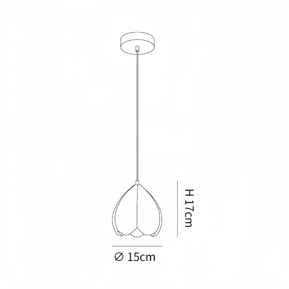 French Solid Color Cream Flower Bud Single Head Resin Pendant Light