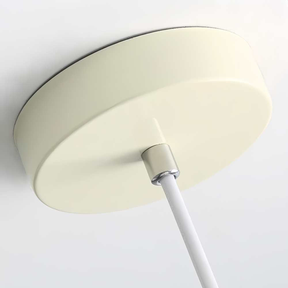 French Solid Color Cream Flower Bud Single Head Resin Pendant Light