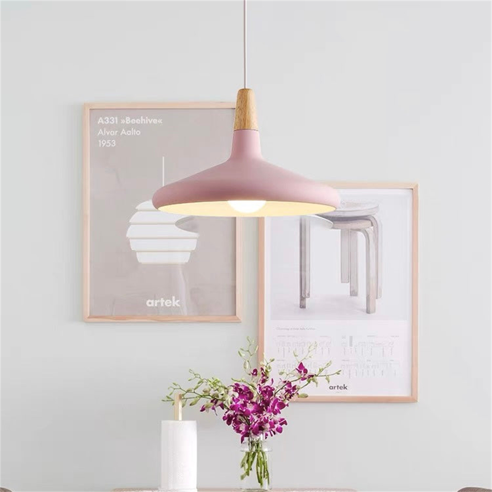 Danish macaron conical metal pendant light