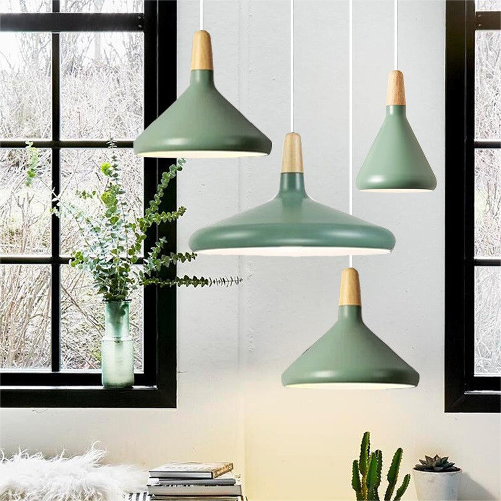 Danish macaron conical metal pendant light