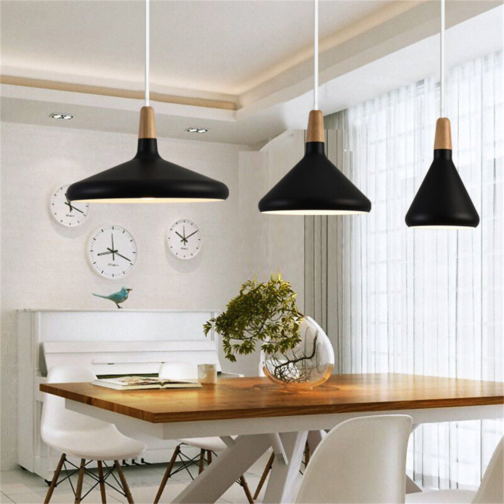 Danish macaron conical metal pendant light