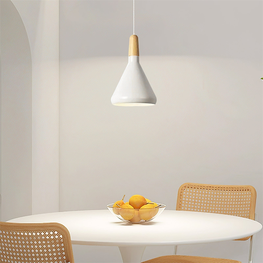 Danish macaron conical metal pendant light