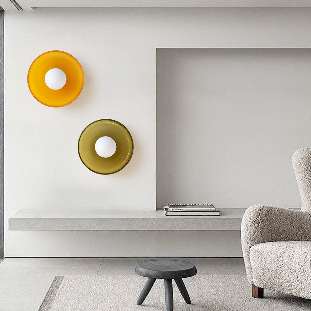 Middle Ancient Style Entrance Simple Art Glass Ceiling Light