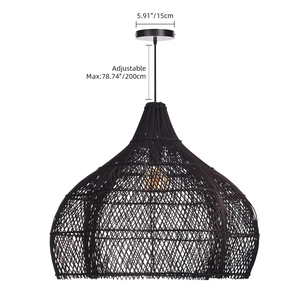 Wabi Sabi Rattan Chandelier Oversized Living Room Scandinavian Light