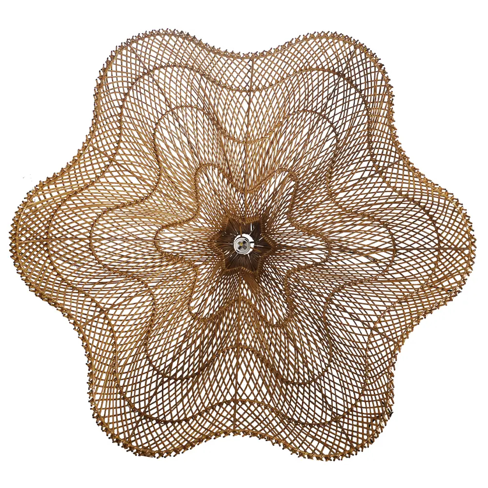 Wabi Sabi Rattan Chandelier Oversized Living Room Scandinavian Light