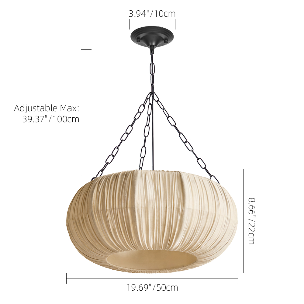 Wabi-Sabi Fabric Hanging Light for Bedroom & Lounge