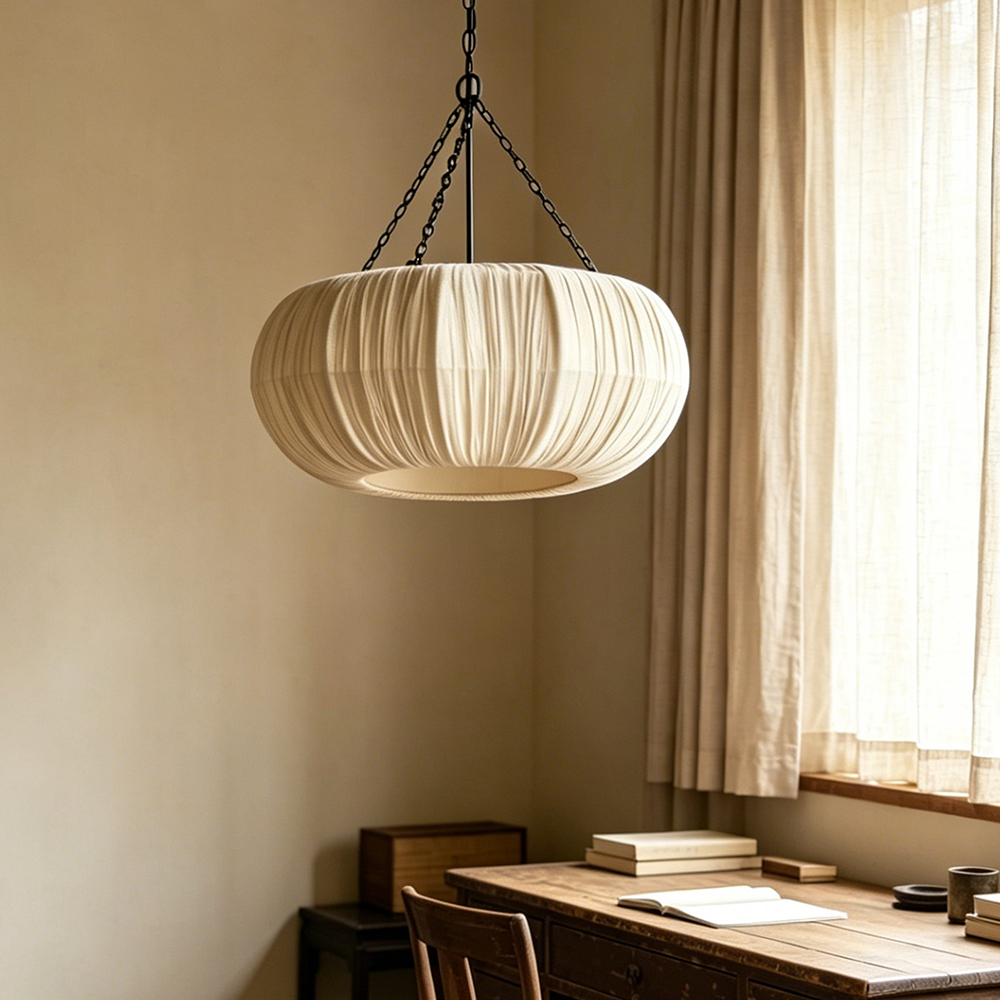 Wabi-Sabi Fabric Hanging Light for Bedroom & Lounge