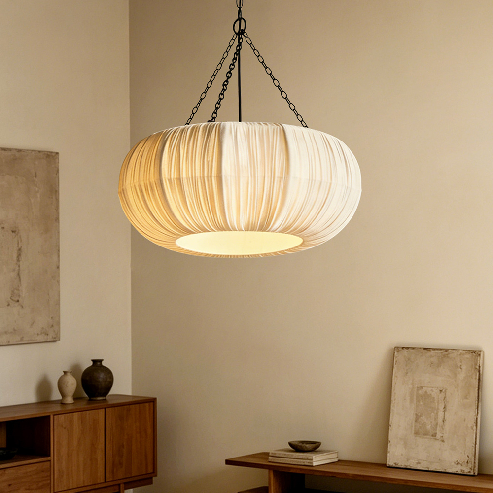 Wabi-Sabi Fabric Hanging Light for Bedroom & Lounge