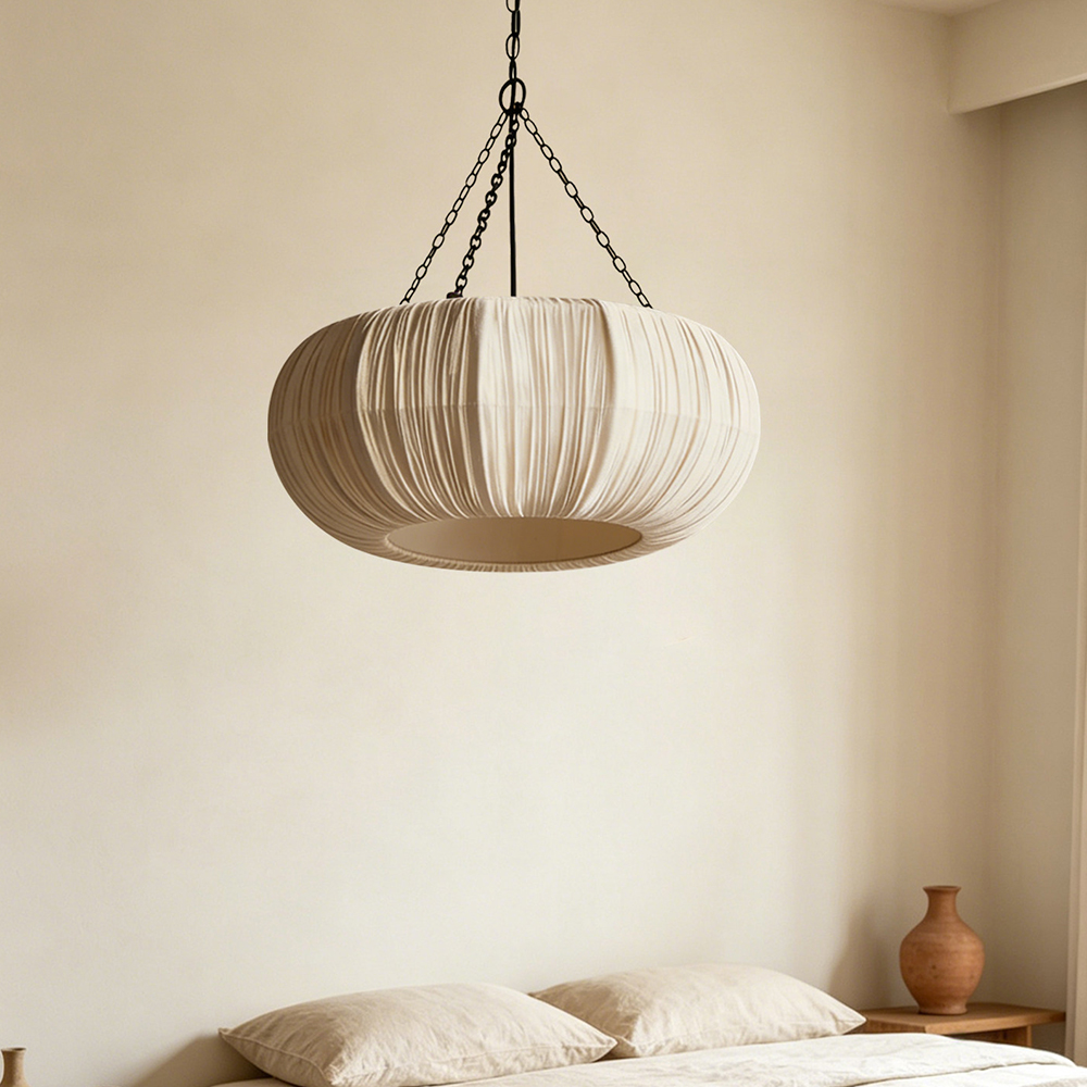 Wabi-Sabi Fabric Hanging Light for Bedroom & Lounge