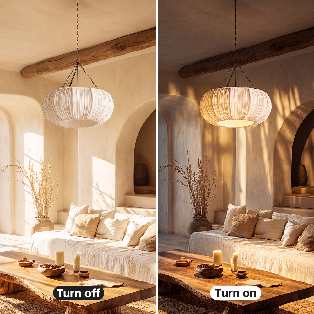 Wabi-Sabi Fabric Hanging Light for Bedroom & Lounge