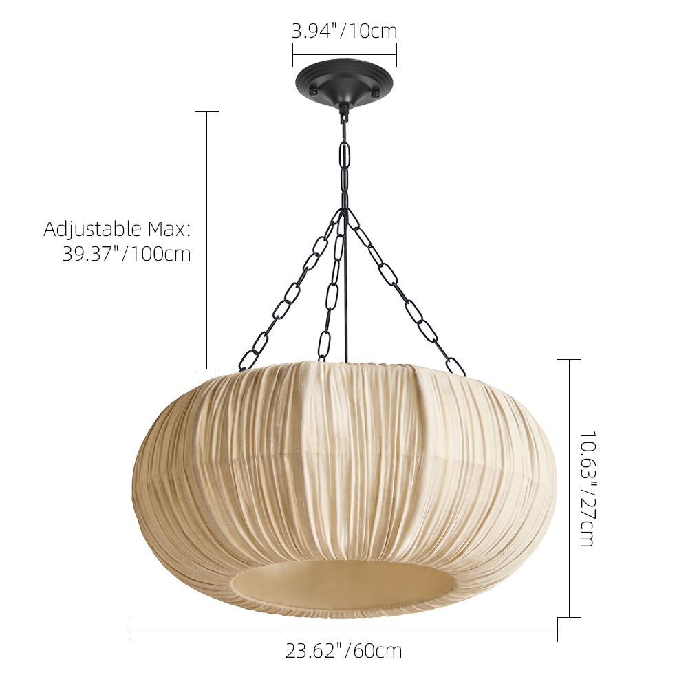 Wabi-Sabi Fabric Hanging Light for Bedroom & Lounge