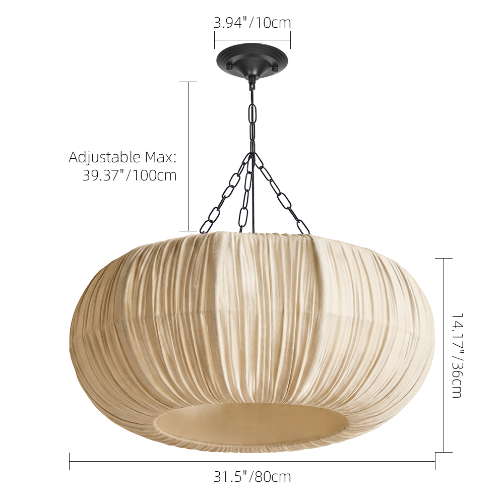 Wabi-Sabi Fabric Hanging Light for Bedroom & Lounge