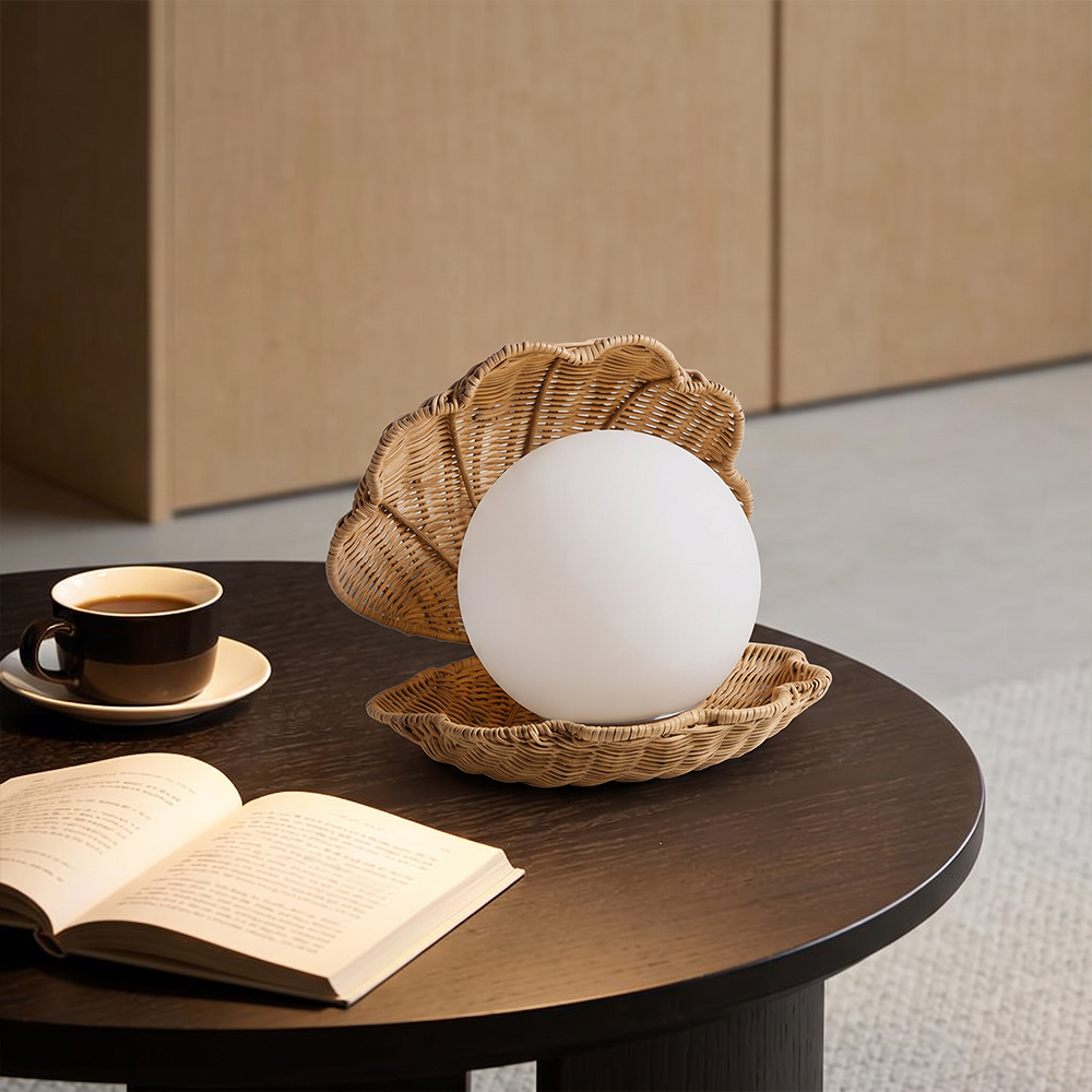 Iris Clam Shell Table Lamp Coastal Seashell Bedside Light