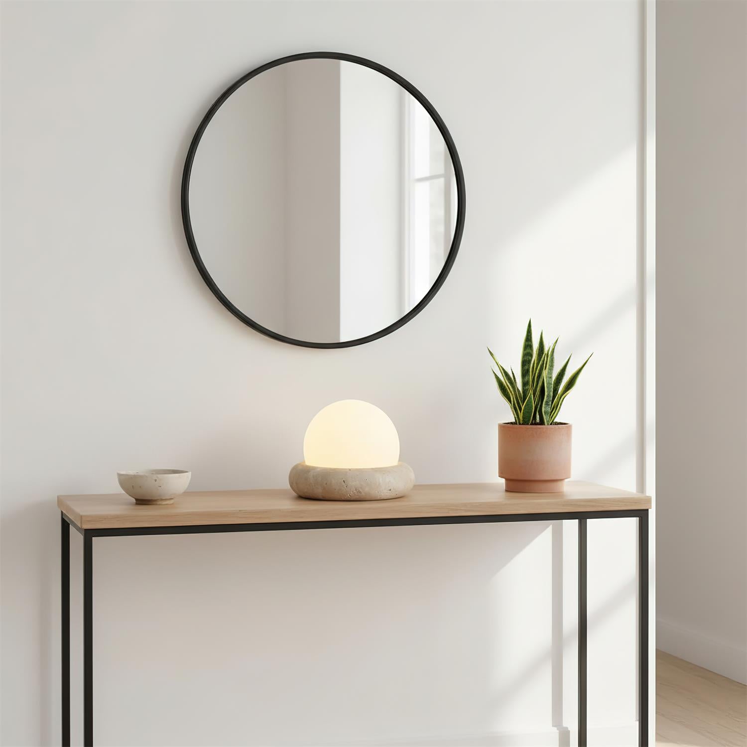 Cordless Travertine Stone Table Lamp Portable USB Accent Light