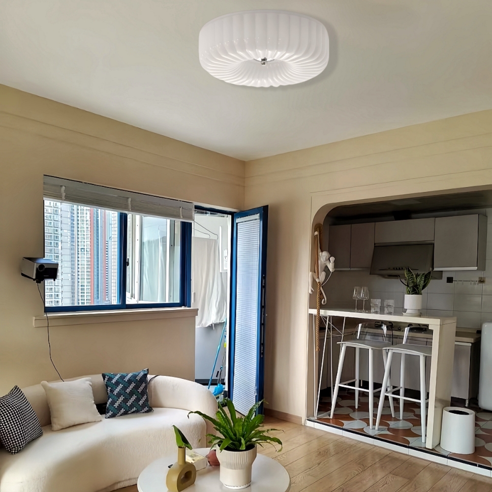 Medieval Cream Style Bauhaus Glass Ceiling Light