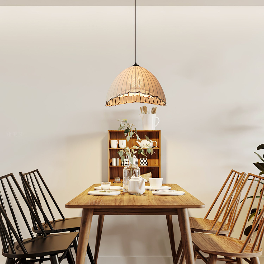 Japanese retro fabric aesthetic Zen style fabric pendant light