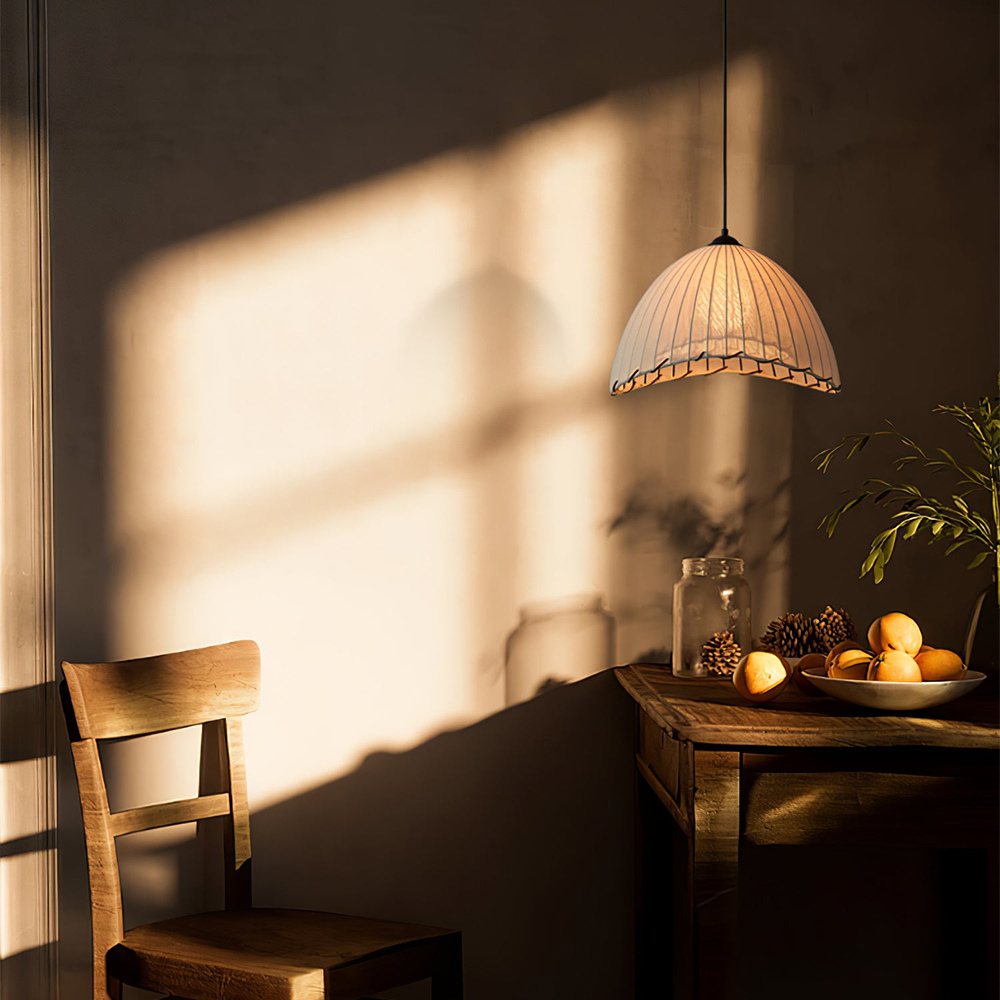 Japanese retro fabric aesthetic Zen style fabric pendant light