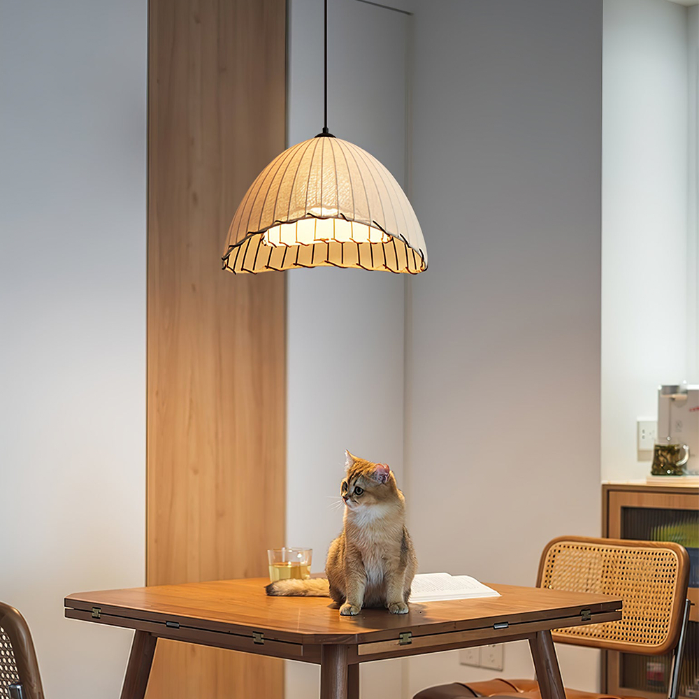 Japanese retro fabric aesthetic Zen style fabric pendant light