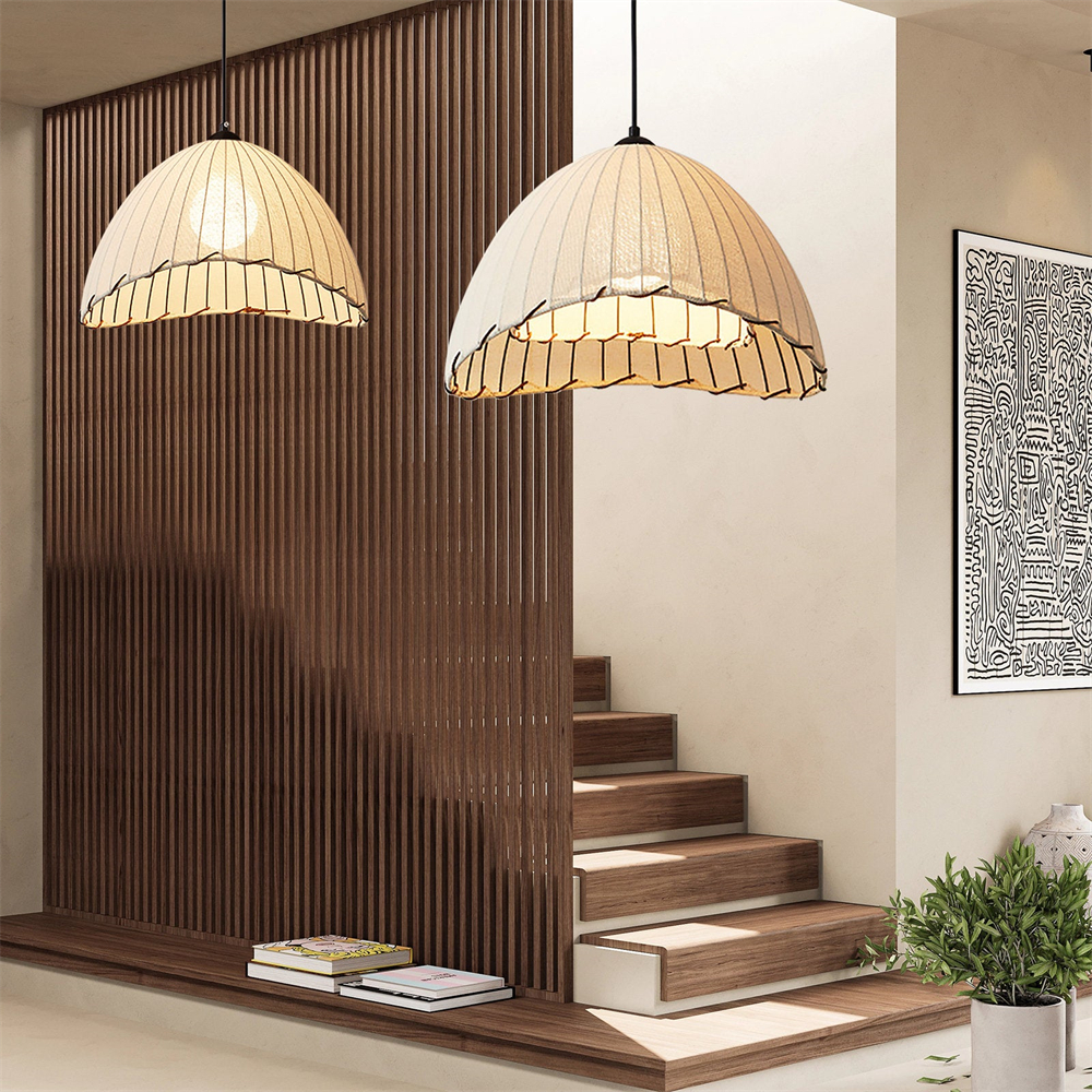 Japanese retro fabric aesthetic Zen style fabric pendant light